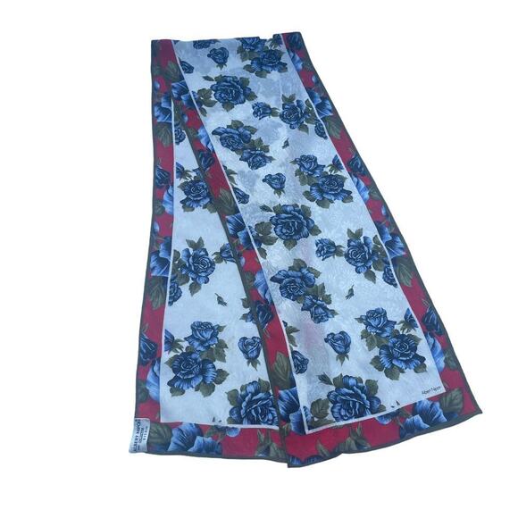 Albert Nipon Vintage 100% Silk Floral Scarf - Picture 2 of 13